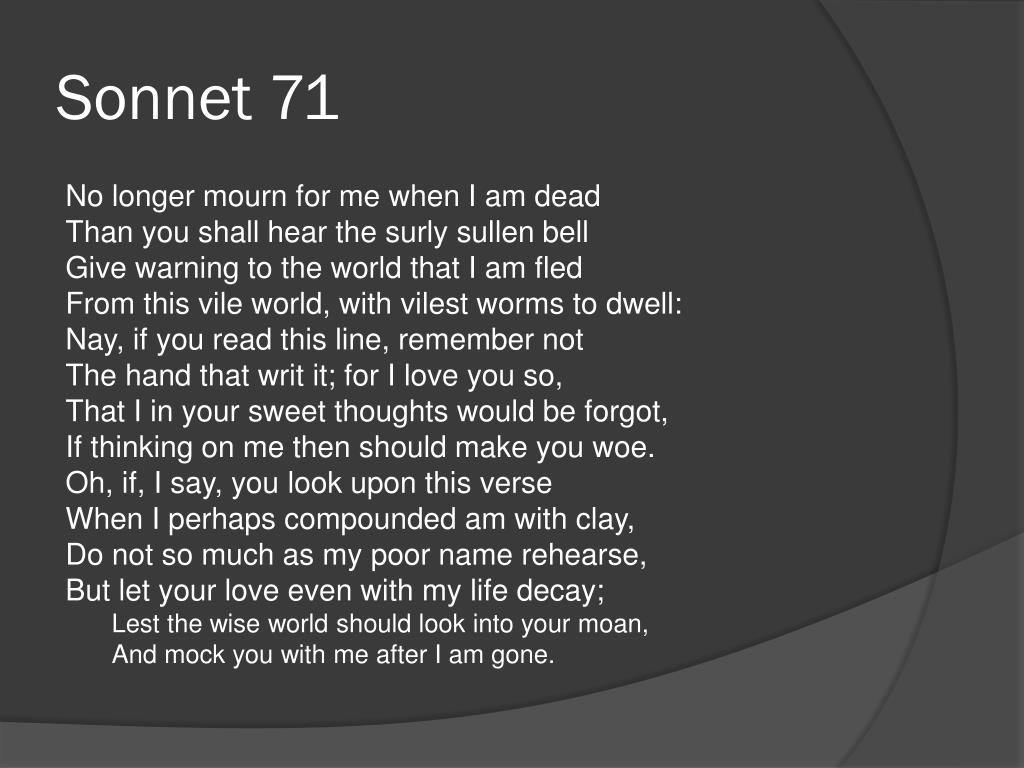 PPT - Sonnet 71 PowerPoint Presentation, free download - ID:2370129