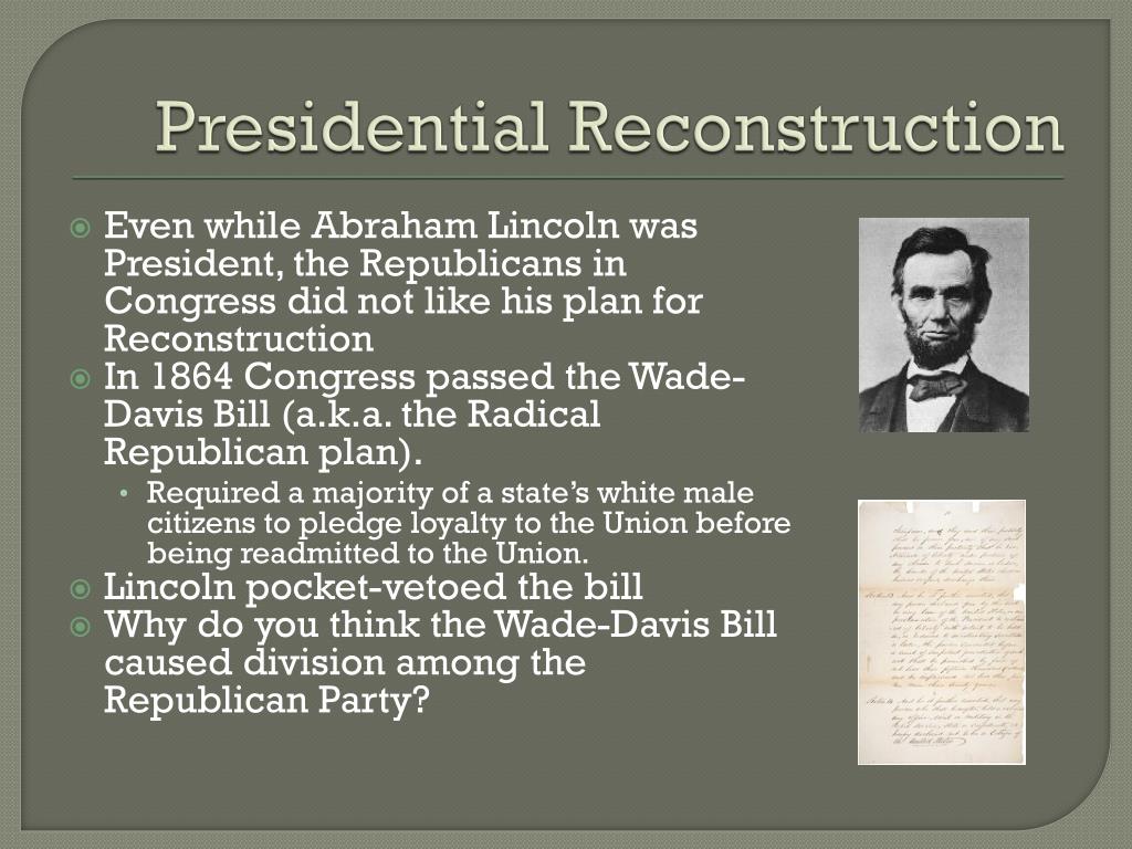 Presidential And Congressional Reconstruction Plans Worksheet Answers