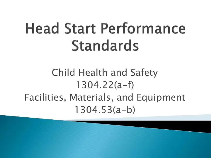 PPT Head Start Performance Standards PowerPoint Presentation, free