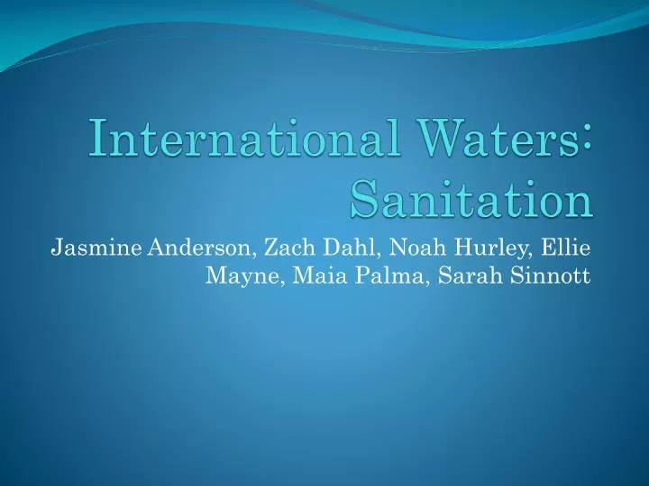 international sanitation