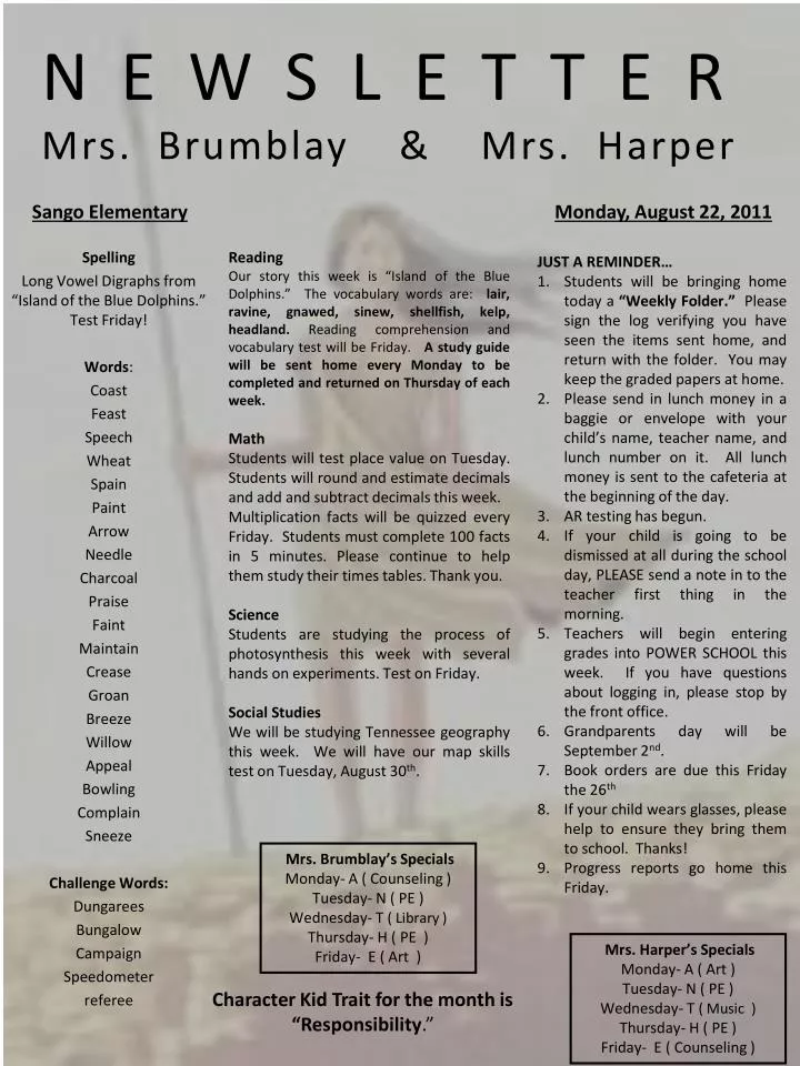 newsletter mrs brumblay mrs harper n.