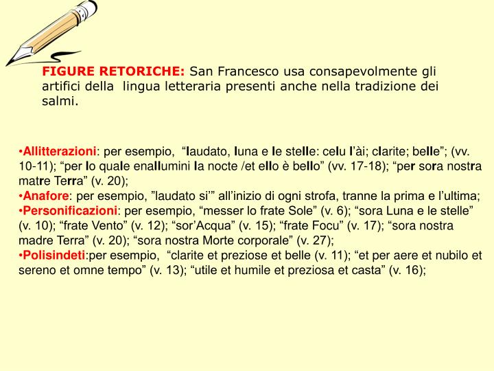 Cantico Delle Creature Figure Retoriche