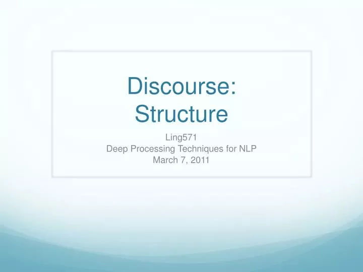 Ppt discourse structure powerpoint presentation free download id