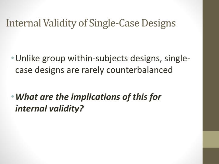 internal validity sole instance study internal validity one instance study