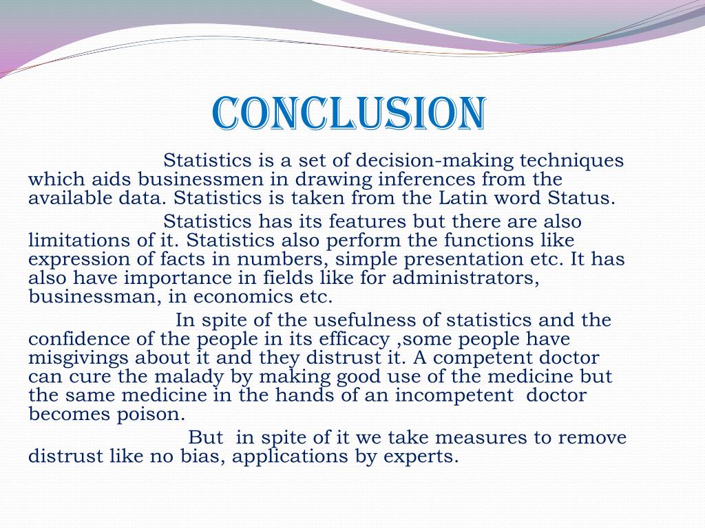 conclusion for presentation of data