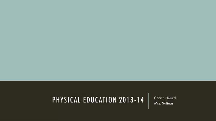 physical education 2013 14 n.