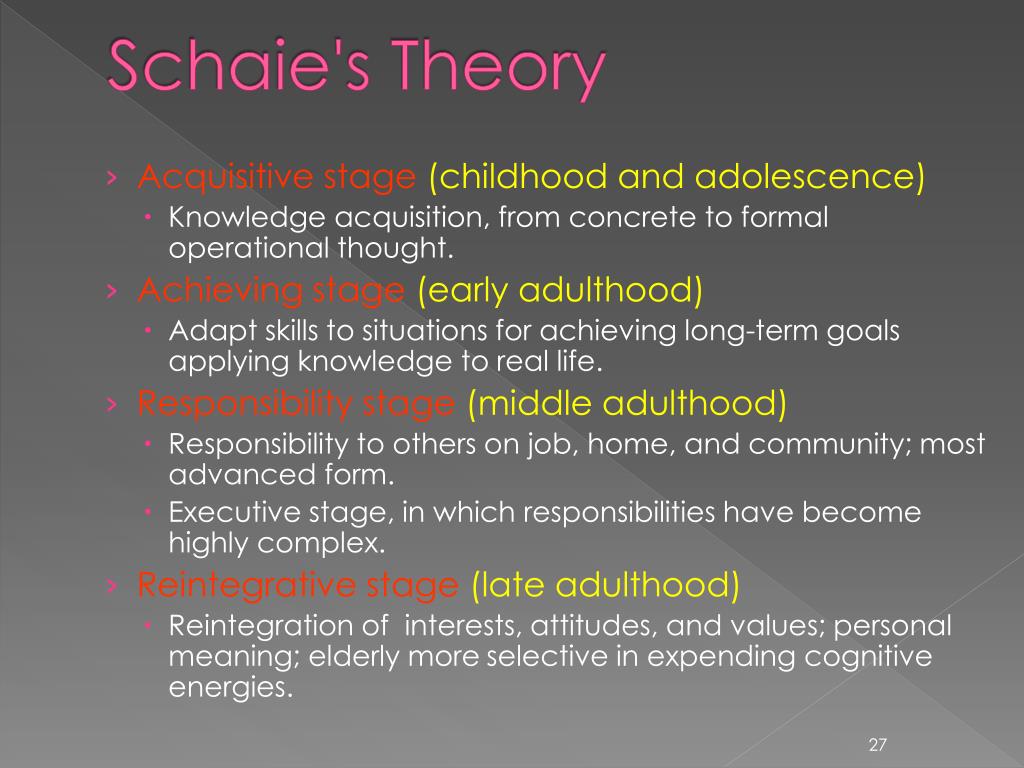 Schaie's theory of cognitive cheap development