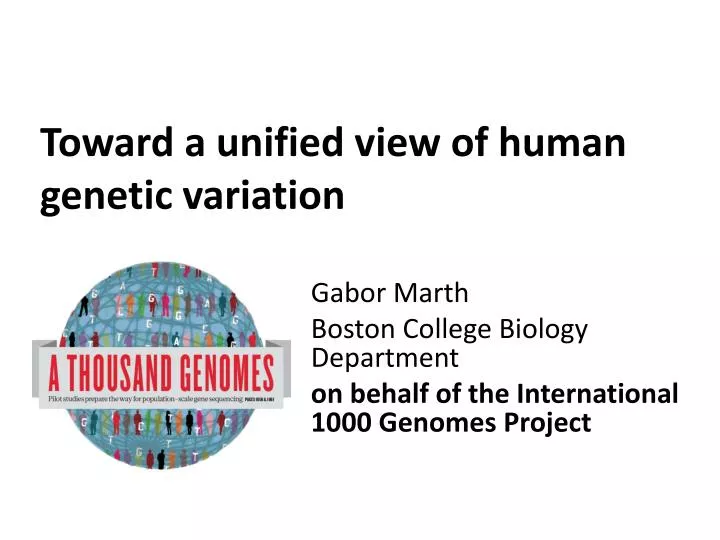 toward a unified view of human genetic variation n.