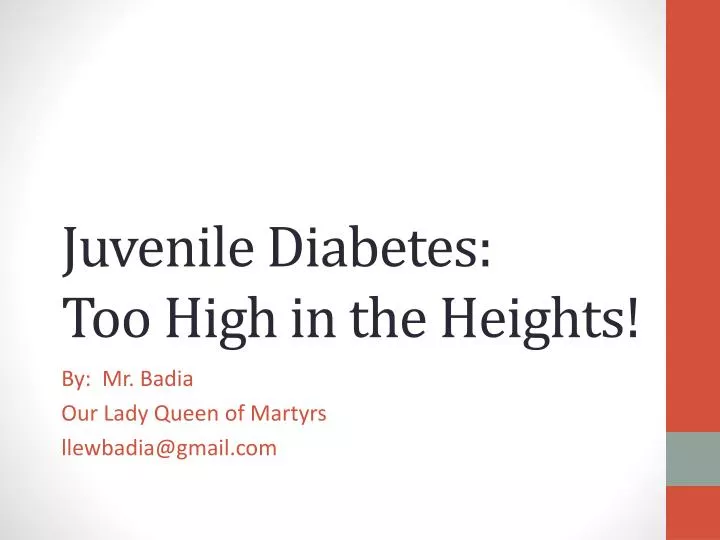 juvenile diabetes too high in the heights n.