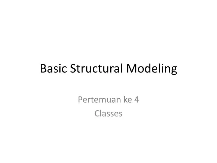 basic structural modeling n.