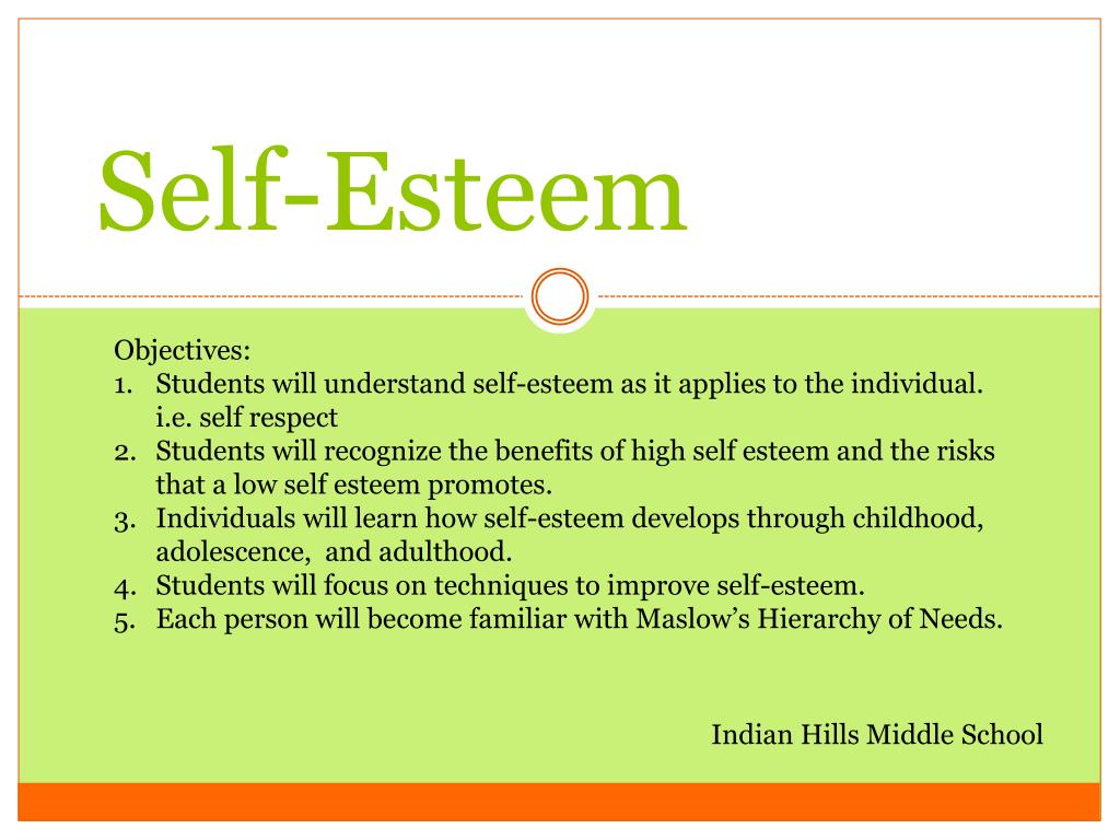 self esteem presentation for middle school students