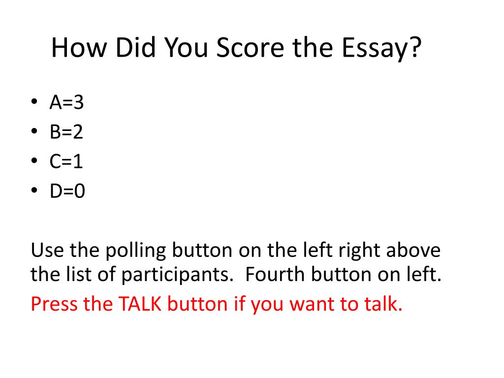 how do you score an essay question