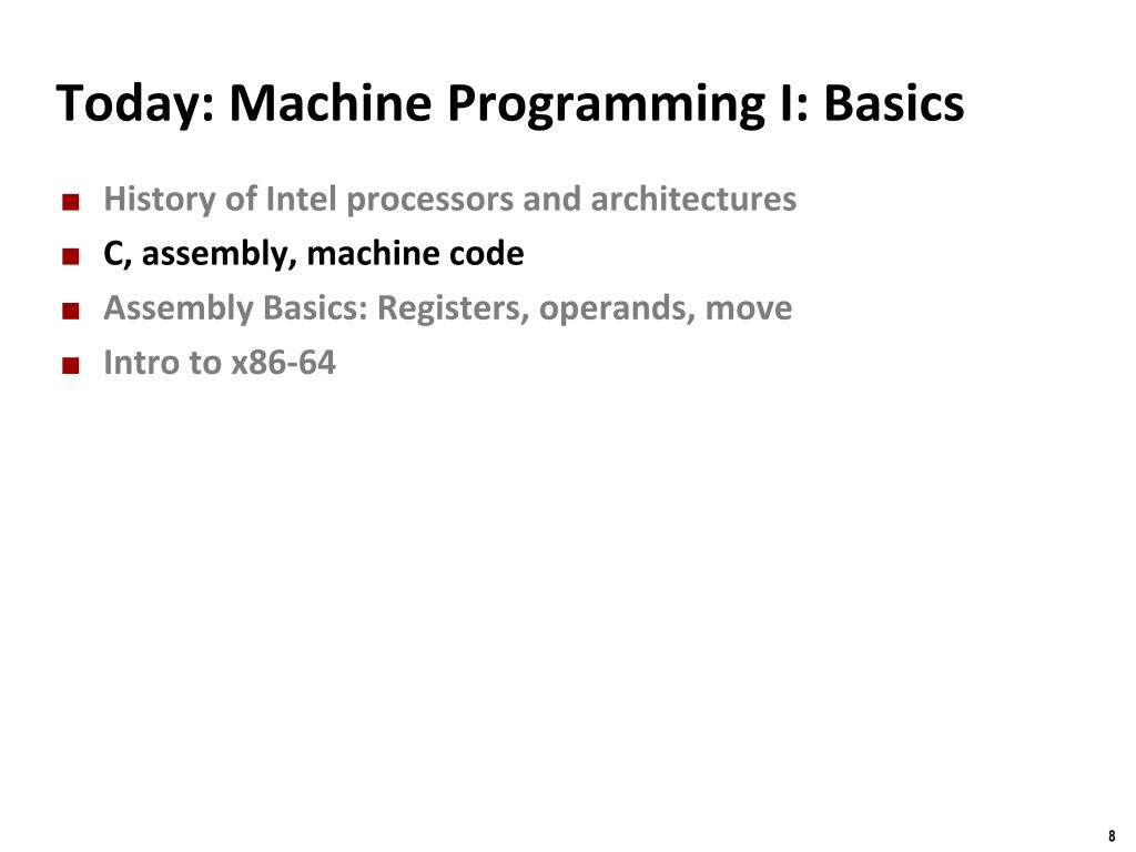 PPT - Machine Programming I: Basics PowerPoint Presentation, free ...