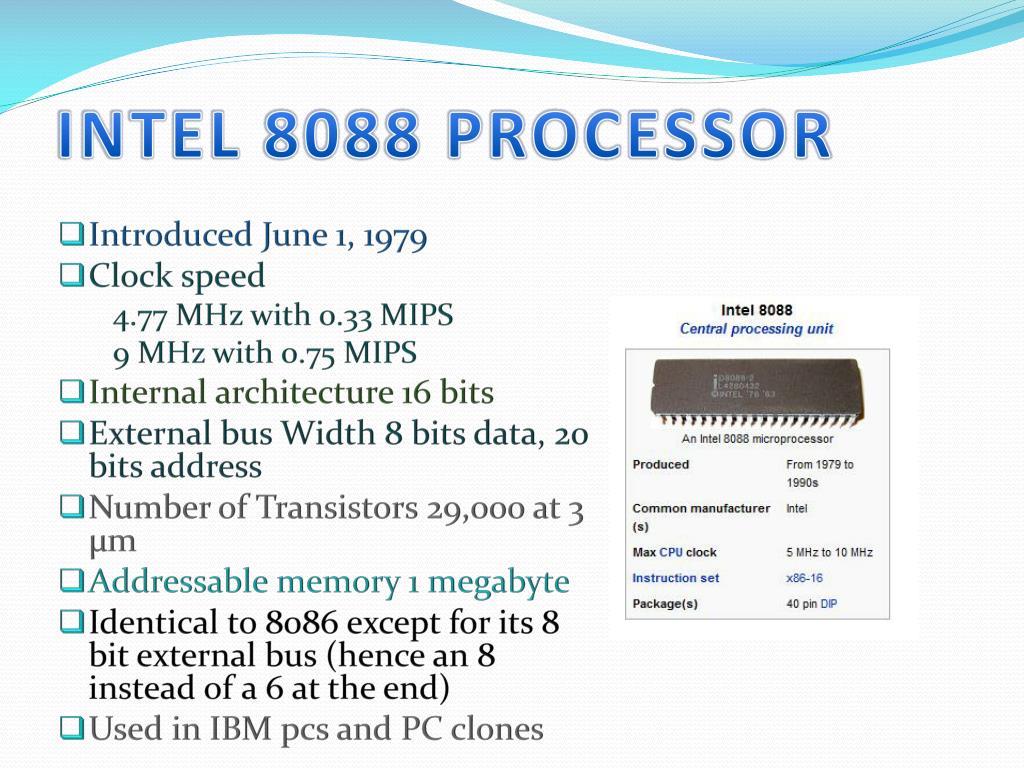 PPT - INTEL 8088 PROCESSOR PowerPoint Presentation, free download -  ID:2382856