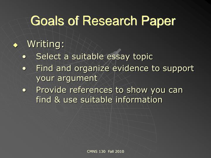Goals research paper