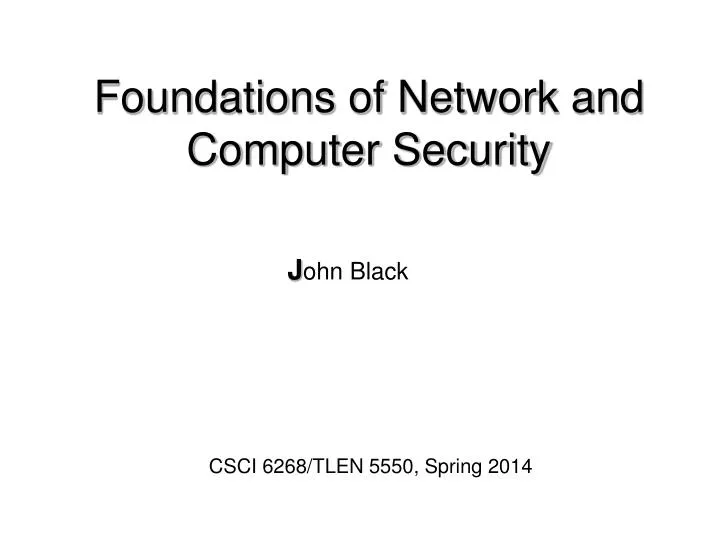 foundations of network and computer security n.