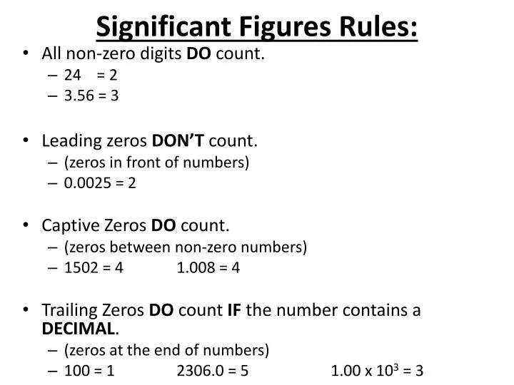 PPT Significant Figures Rules PowerPoint Presentation Free Download 