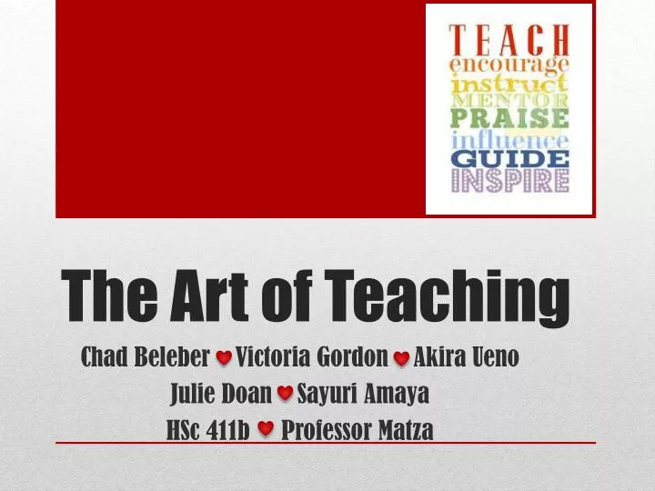 the art of teaching n.