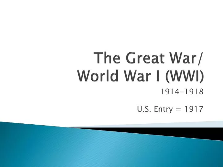 PPT - The Great War/ World War I (WWI) PowerPoint Presentation, free ...