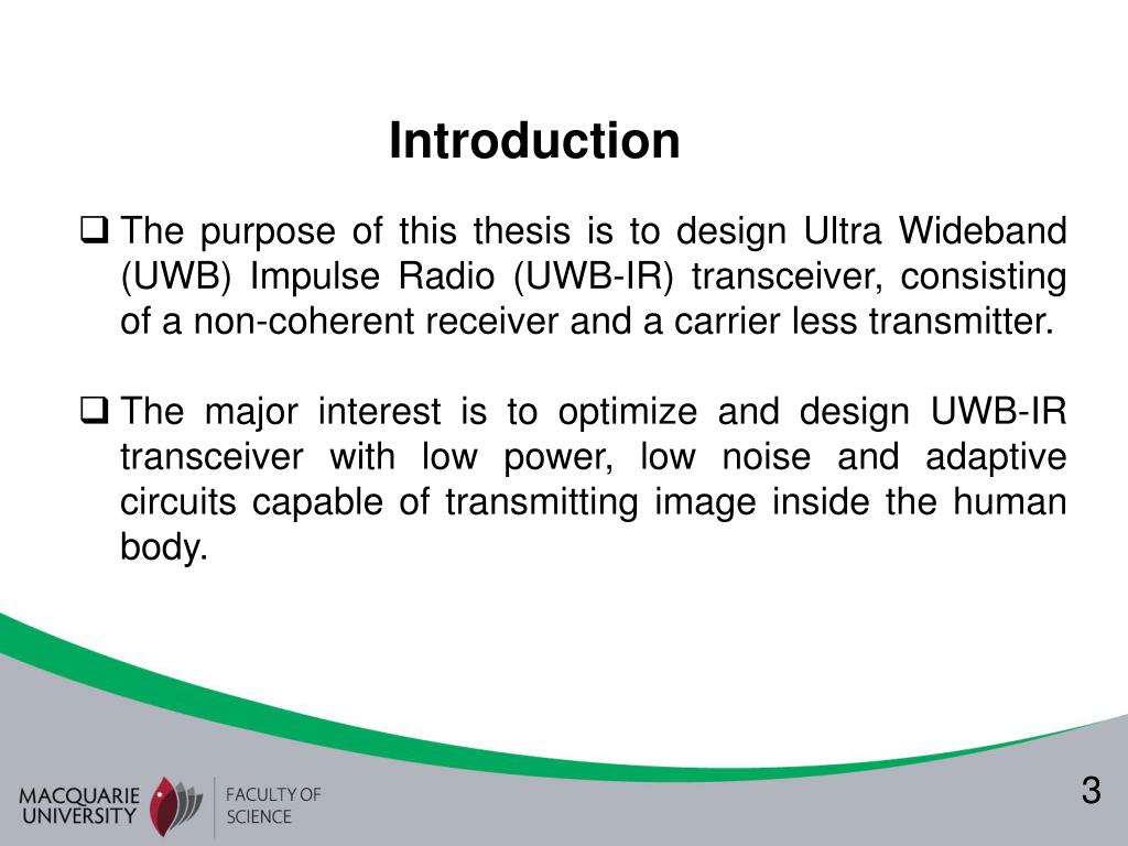 PPT - Proposed Ultra Wideband for Implant Wireless Body Area Network ...