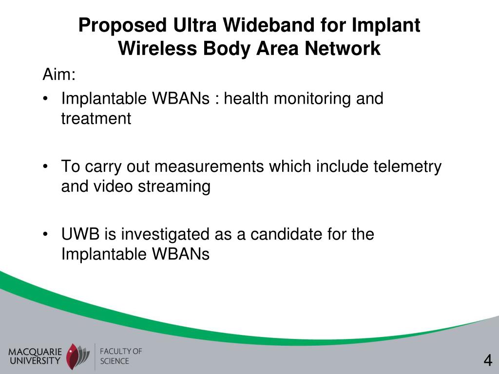 PPT - Proposed Ultra Wideband for Implant Wireless Body Area Network ...