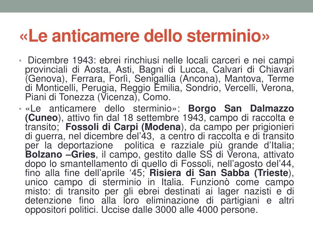 PPT - I campi di concentramento in Italia (1940-1945) PowerPoint ...