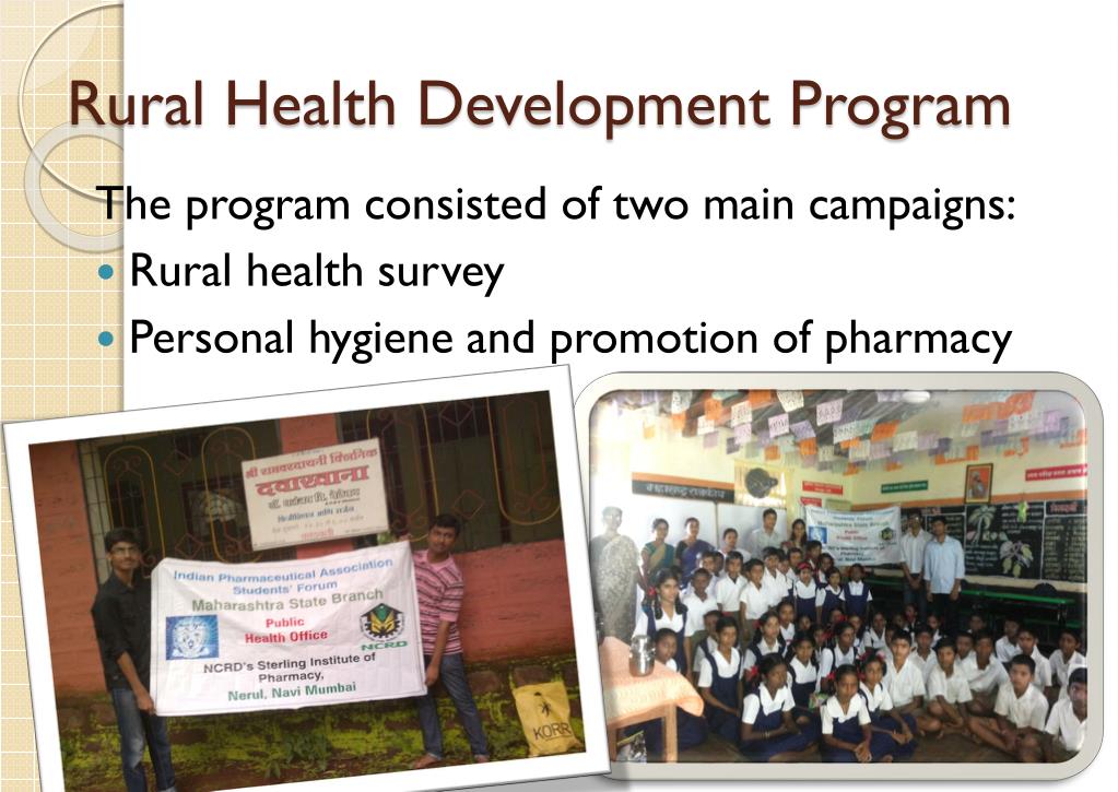 Rural Health Development PPT - NCRD’s Sterling Institute of Pharmacy. PowerPoint Presentation ...