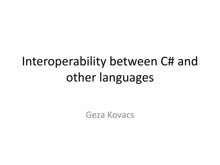 interoperability between c and other languages n.