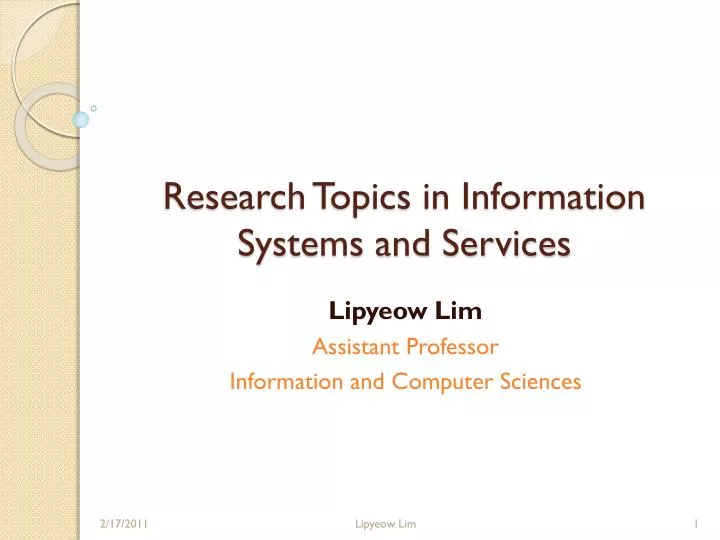 research topic in information systems