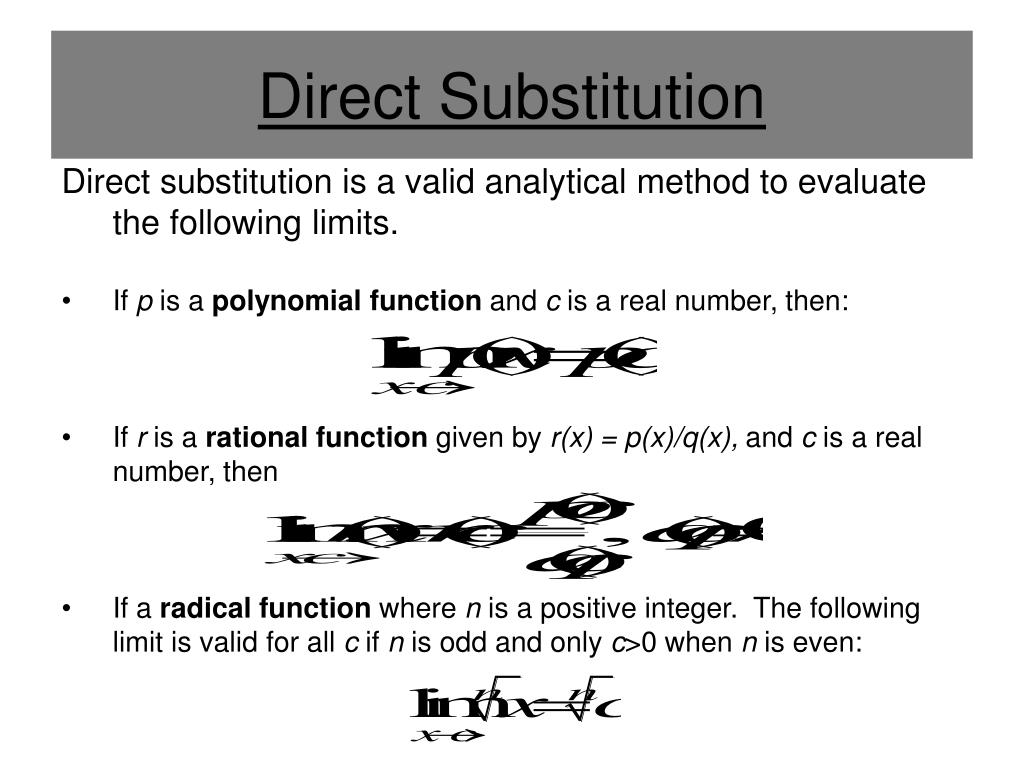 PPT - Section 1.3 – Evaluating Limits Analytically PowerPoint ...