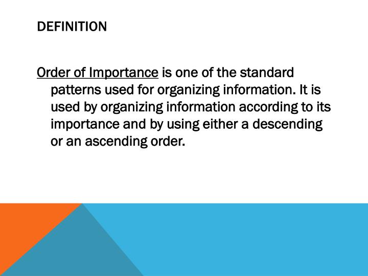 order of importance definition