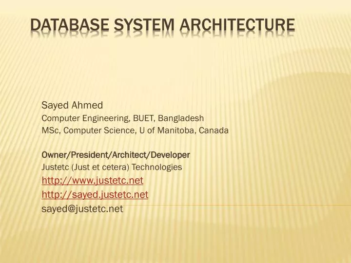 PPT - Database System Architecture PowerPoint Presentation, free ...