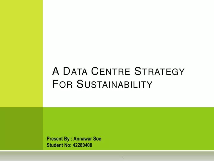 a data centre strategy for sustainability n.