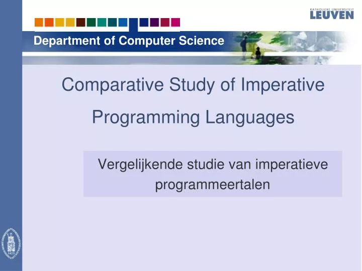 PPT - Comparative Study of Imperative Programming Languages PowerPoint ...