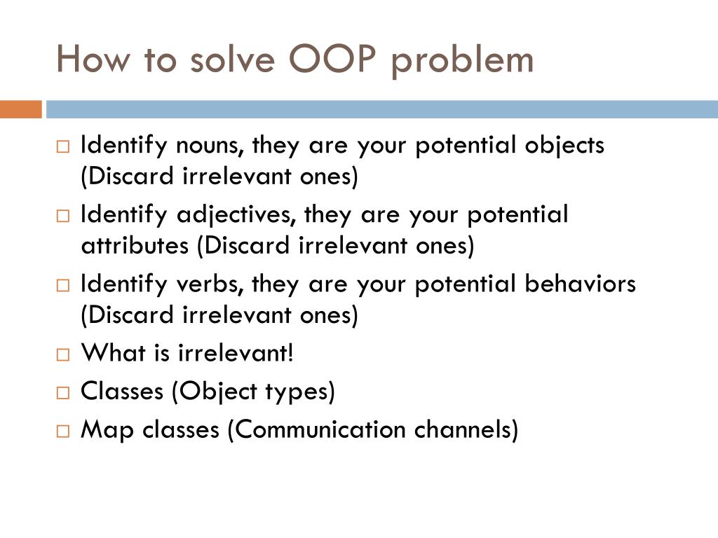 how to solve any problem in oop
