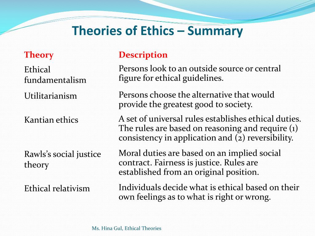 ethical theory meaning essay