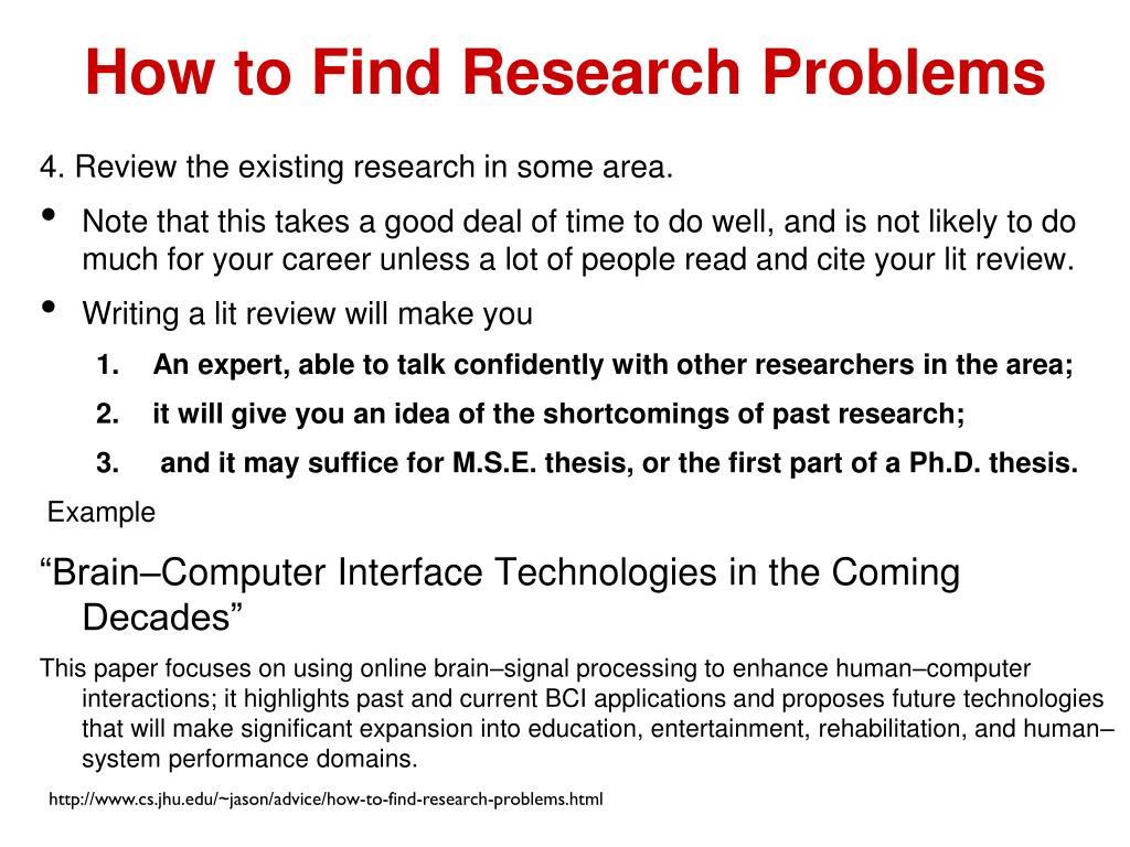 where can you find the research problem