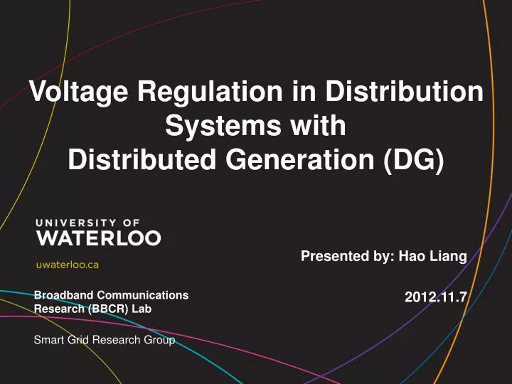 voltage regulation in distribution systems with distributed generation dg n.