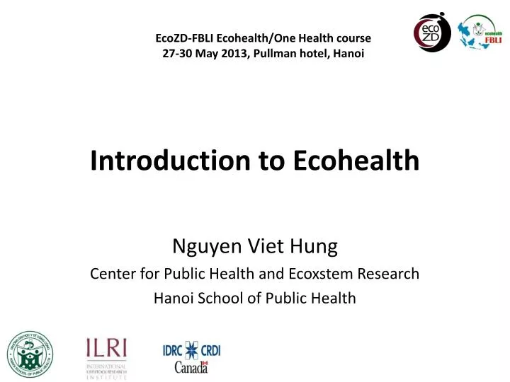 introduction to ecohealth n.