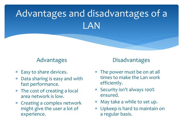 advantages and disadvantages of local area network Advantages and disadvantages of wan -information may not meet local needs or tell me advantages and disadvantages of wide area network. advantages and disadvantages of local area network Advantages and disadvantages of wan -information may not meet local needs or tell me advantages and disadvantages of wide area network.