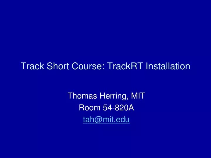 track short course trackrt installation n.