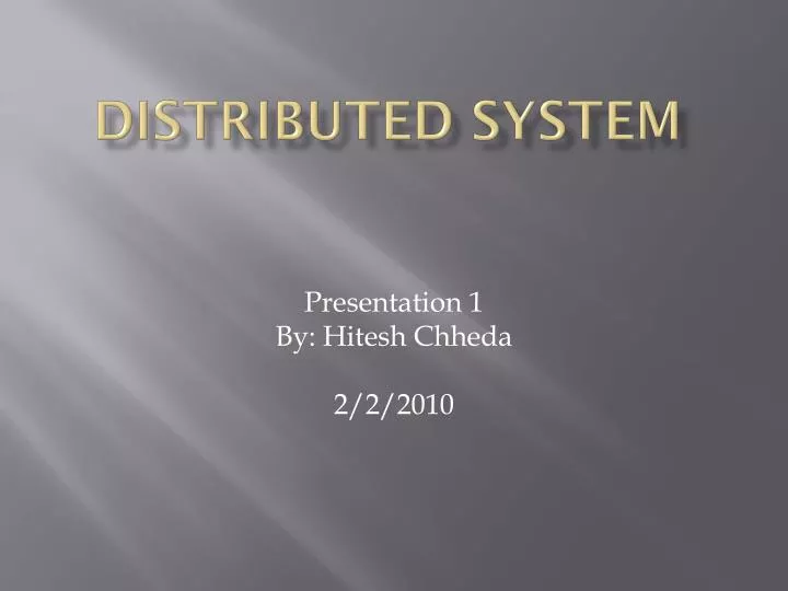 PPT - Distributed System PowerPoint Presentation, Free Download - ID ...