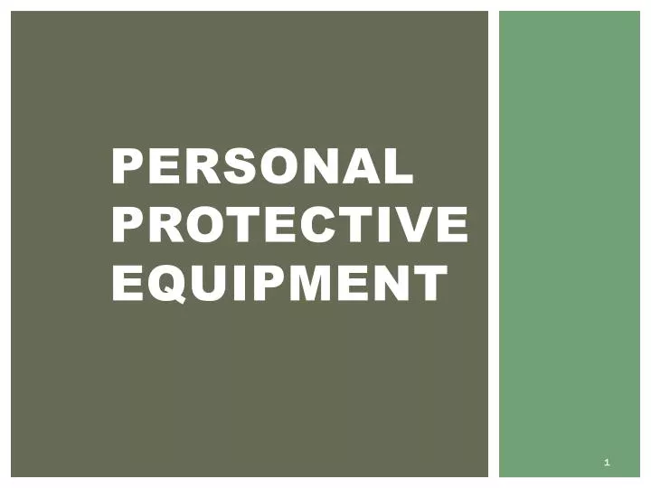 personal protective equipment n.