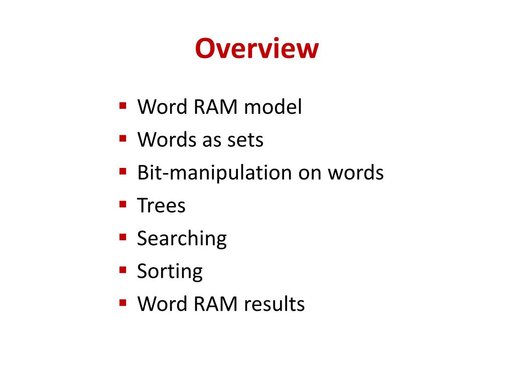 PPT - Word RAM Algorithms PowerPoint Presentation - ID:2392473