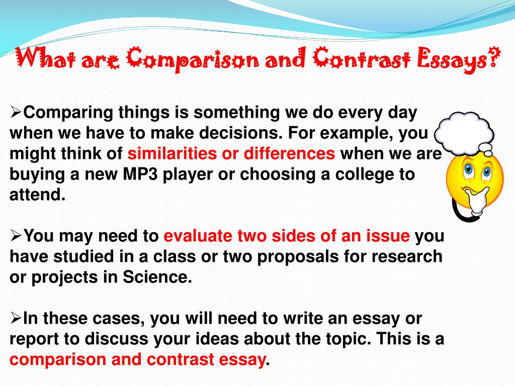compare and contrast essay powerpoint