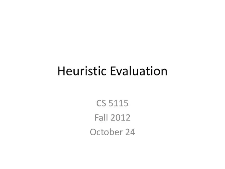 heuristic evaluation n.