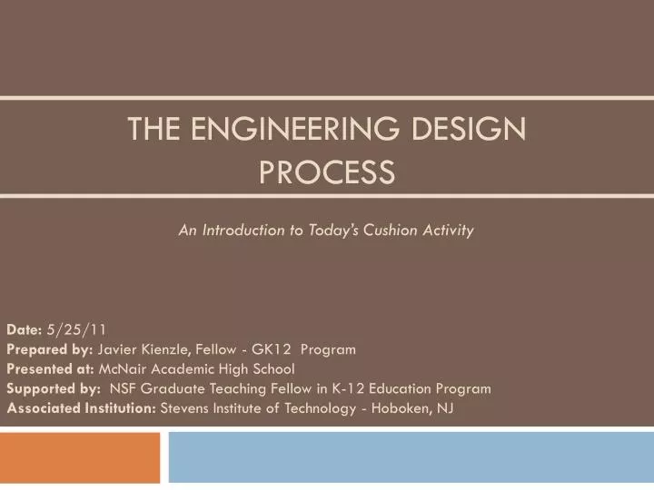 the engineering design process n.