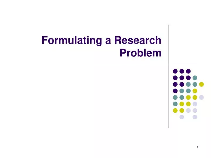 formulating a research problem n.