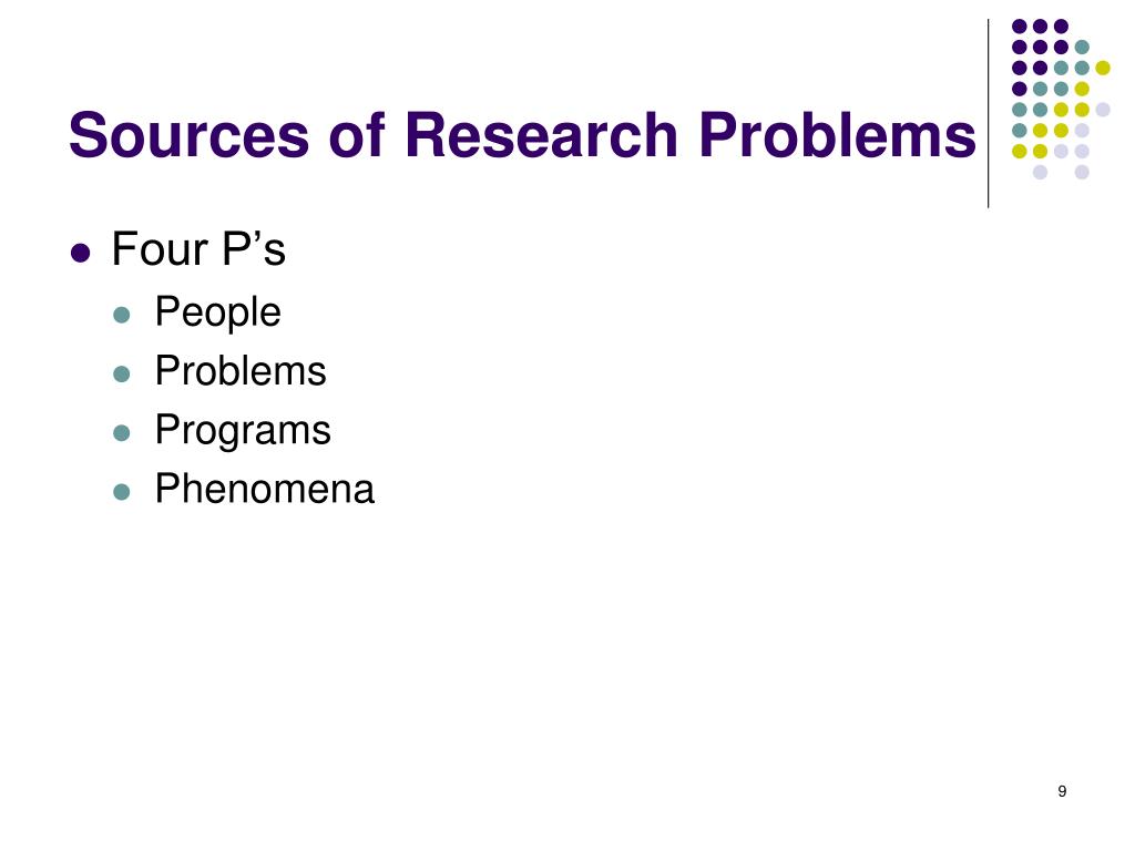 sources of research problem ppt