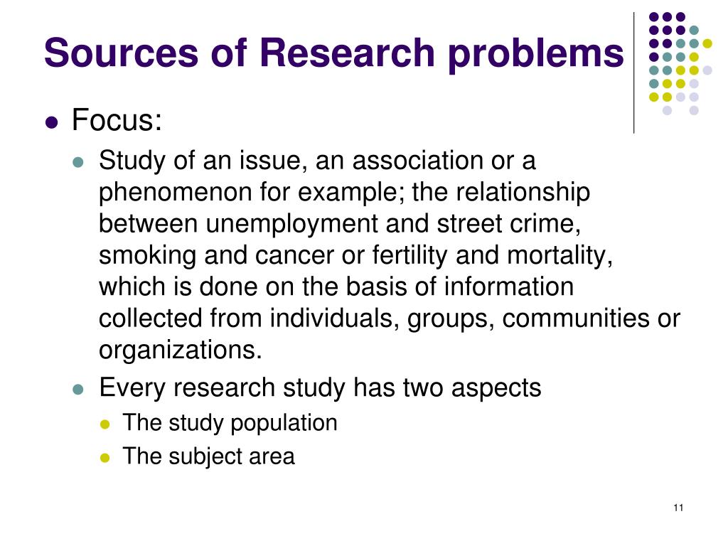 major sources of research problem essay